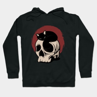 Cat on Skull Hoodie